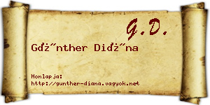 Günther Diána névjegykártya